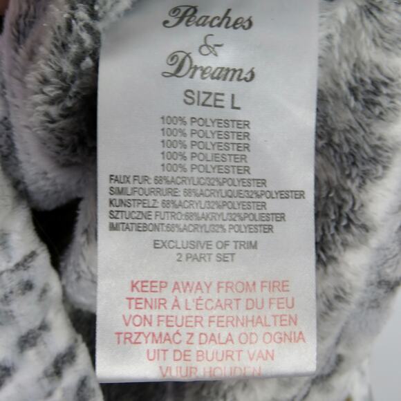 Urban Outfitters Peaches & Dreams Snow Leopard Faux Fur Fleece Pullover Large - Picture 5 of 6